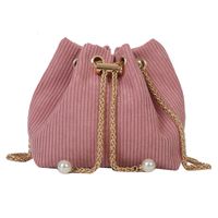 Women's Polyester Solid Color Classic Style Bucket String Crossbody Bag sku image 1