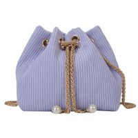 Women's Polyester Solid Color Classic Style Bucket String Crossbody Bag sku image 3