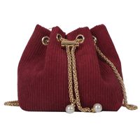 Women's Polyester Solid Color Classic Style Bucket String Crossbody Bag sku image 4