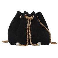Women's Polyester Solid Color Classic Style Bucket String Crossbody Bag sku image 6