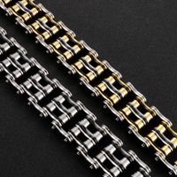 Hip-Hop Solid Color Stainless Steel Patchwork 18K Gold Plated Men'S Bracelets main image 9