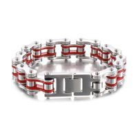 Wholesale Hip-hop Color Block Stainless Steel Bracelets sku image 3