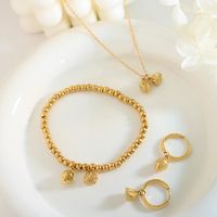 Wholesale Artistic Lotus Titanium Steel 18k Gold Plated Bracelets Earrings Necklace main image 1