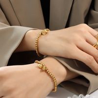 Wholesale Artistic Lotus Titanium Steel 18k Gold Plated Bracelets Earrings Necklace main image 8