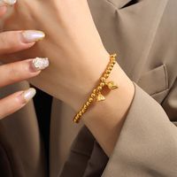 Wholesale Artistic Lotus Titanium Steel 18k Gold Plated Bracelets Earrings Necklace sku image 3