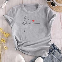 Women's T-shirt Short Sleeve T-shirts Printing Casual Letter Heart Shape main image 4