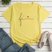 Women's T-shirt Short Sleeve T-shirts Printing Casual Letter Heart Shape main image 2