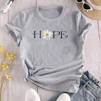 Casual Letter Daisy Polyester Round Neck Short Sleeve Regular Sleeve Printing T-shirt main image 7