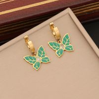Wholesale Elegant Butterfly Stainless Steel Bracelets Earrings Necklace sku image 1
