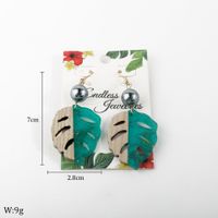 1 Pair Simple Style Leaf Wood Women's Drop Earrings sku image 1