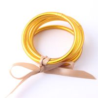 Simple Style Solid Color Silica Gel Women's Buddhist Bangle sku image 19