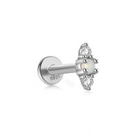 1 Pièce Style Simple Géométrique Argent Sterling Placage Incruster Opale Boucles D'oreilles sku image 12
