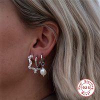 1 Piece Simple Style Moon Water Droplets Lightning Sterling Silver Plating Inlay Zircon Earrings main image 3