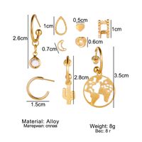 1 Jeu Dessin Original Lune Forme De Cœur Alliage Placage Évider Incruster Strass Artificiels Femmes Des Boucles D'oreilles Boucles D'oreilles main image 5