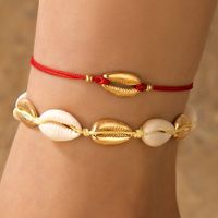 New Jewelry Fashion Creative Alloy Rice Bead Woven Shell Multi-layer Anklet sku image 13