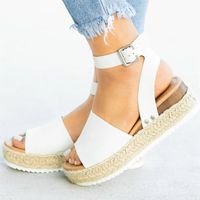 Women's Casual Solid Color Round Toe Peep Toe Sandals main image 5