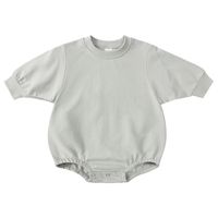 Casual Solid Color 100% Cotton Baby Rompers main image 4