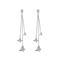 1 Paire Style Simple Papillon Alliage Incruster Cristal Artificiel Femmes Boucles D'oreilles main image 1