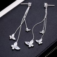 1 Pair Simple Style Butterfly Alloy Inlay Artificial Crystal Women's Drop Earrings sku image 1