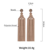 1 Pair Bohemian Tassel Braid Beaded Polyester Drop Earrings main image 3