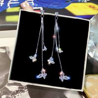 1 Pair Simple Style Butterfly Alloy Inlay Artificial Crystal Women's Drop Earrings main image 5
