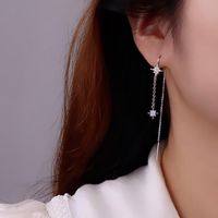 1 Pair Simple Style Star Heart Shape Sterling Silver Plating Ear Line sku image 9