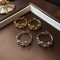 1 Pair Vintage Style Circle Titanium Steel Plating 18k Gold Plated White Gold Plated Hoop Earrings main image 7