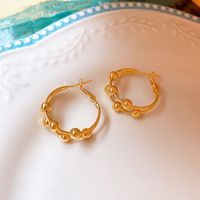 1 Pair Vintage Style Circle Titanium Steel Plating 18k Gold Plated White Gold Plated Hoop Earrings sku image 2