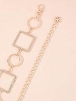Elegant Round Square Alloy Plating Inlay Artificial Rhinestones Women's Chain Belts main image 3