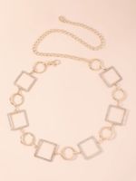 Elegant Round Square Alloy Plating Inlay Artificial Rhinestones Women's Chain Belts main image 2