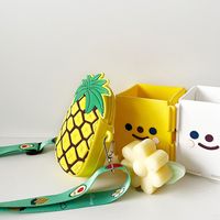 Kid's Small Pvc Fruit Pineapple Cute Square Zipper Crossbody Bag main image 5