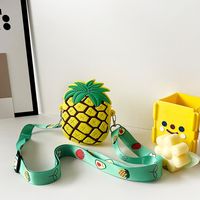 Kinder Klein Pvc Frucht Ananas Süß Quadrat Reißverschluss Umhängetasche main image 1