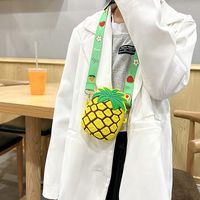 Kid's Small Pvc Fruit Pineapple Cute Square Zipper Crossbody Bag sku image 2