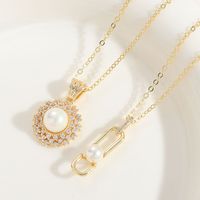 Simple Style Sunflower Copper Plating Inlay Zircon 14k Gold Plated Pendant Necklace main image 1