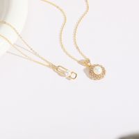 Simple Style Sunflower Copper Plating Inlay Zircon 14k Gold Plated Pendant Necklace main image 6