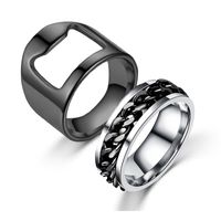 1 Set Retro Geometric Stainless Steel Metal Rings main image 2