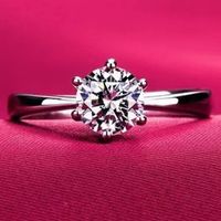 Simple Style Solid Color Metal Plating Inlay Zircon White Gold Plated Couple Open Ring sku image 1