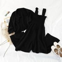 Women's Casual Solid Color Chiffon Washed Pants Sets main image 4