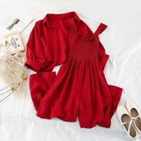 Women's Casual Solid Color Chiffon Washed Pants Sets main image 6