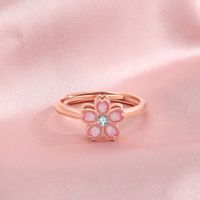 Caraini S925 Silver Cherry Blossom Spinning Ring Ring Ins Sweet Flower Ring S925 Sterling Silver Ring For Women main image 2