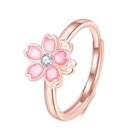 Caraini S925 Silver Cherry Blossom Spinning Ring Ring Ins Sweet Flower Ring S925 Sterling Silver Ring For Women main image 5