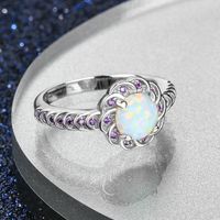 Elegant Geometric Alloy Inlay Rhinestones Opal Women's Rings main image 3