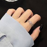 1 Piece Simple Style Water Droplets Copper Inlay Rhinestones Open Ring sku image 2