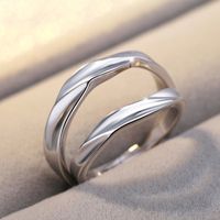 1 Pair Romantic Geometric Copper Inlay Zircon Open Ring sku image 4