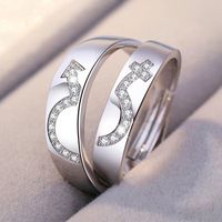 1 Pair Romantic Geometric Copper Inlay Zircon Open Ring sku image 37