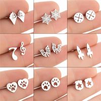 1 Pair Simple Style Ice Cream Stainless Steel Plating Ear Studs main image 1