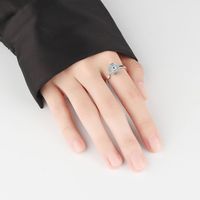 Lady Color Block Copper Plating Inlay Zircon Open Ring main image 2