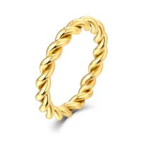 Wholesale 1 Piece Simple Style Solid Color Titanium Steel Gold Plated Rings sku image 6