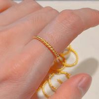 1 Piece Simple Style Solid Color Copper Plating Gold Plated Rings main image 4