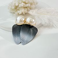 1 Paire Dame Fleur Alliage Placage Incruster Perles Artificielles Femmes Boucles D'oreilles sku image 4